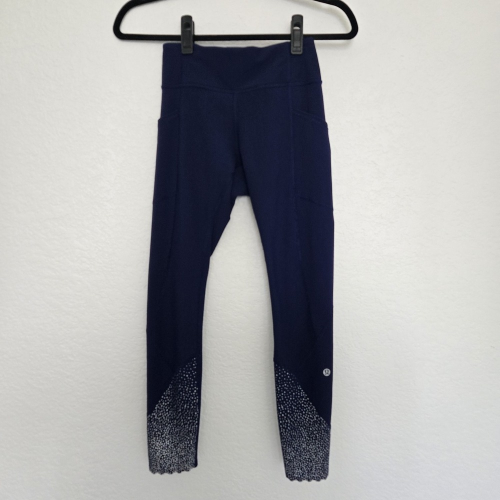Lululemon 4 Tight Stuff Tight Hero Blue Reflective